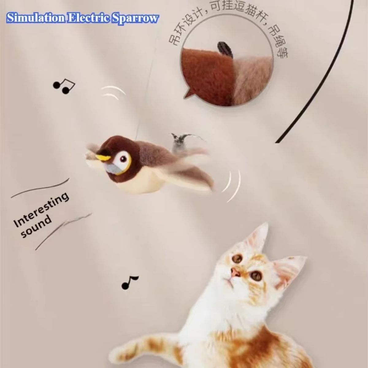 Interactive Electric Catnip Bird Toy